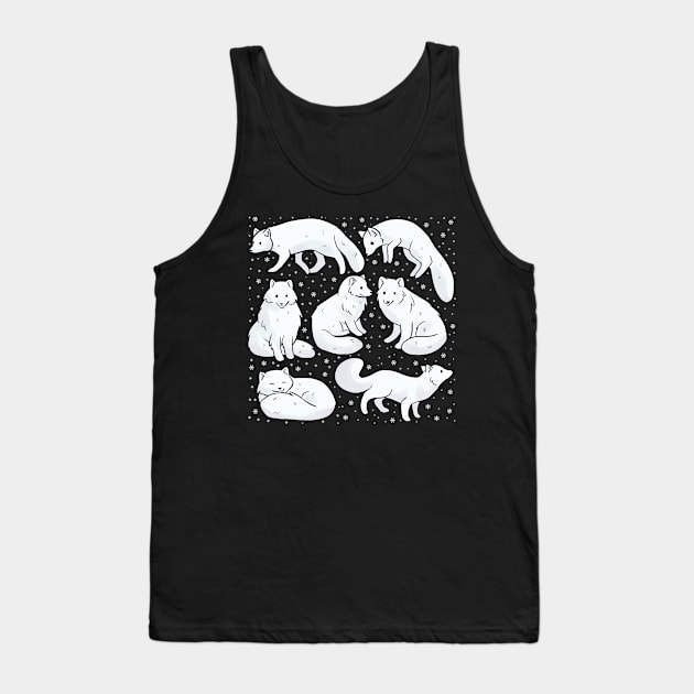 Cute arctic fox illustration Tank Top by Yarafantasyart